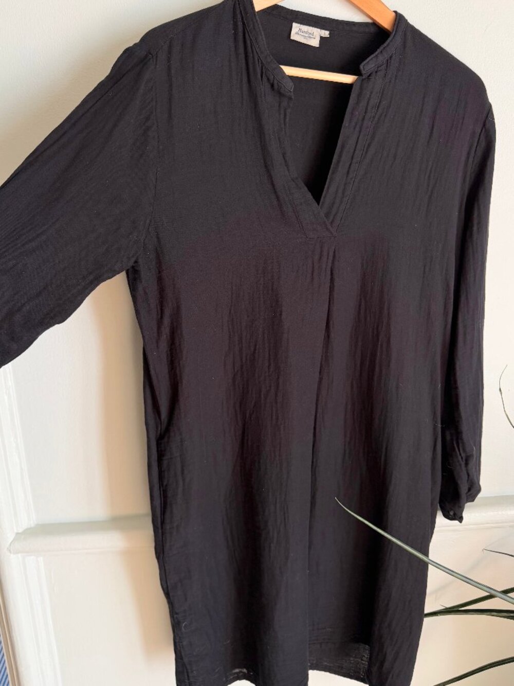 Hartford France Classic Shift dress double gauze cotton – Black, size 3